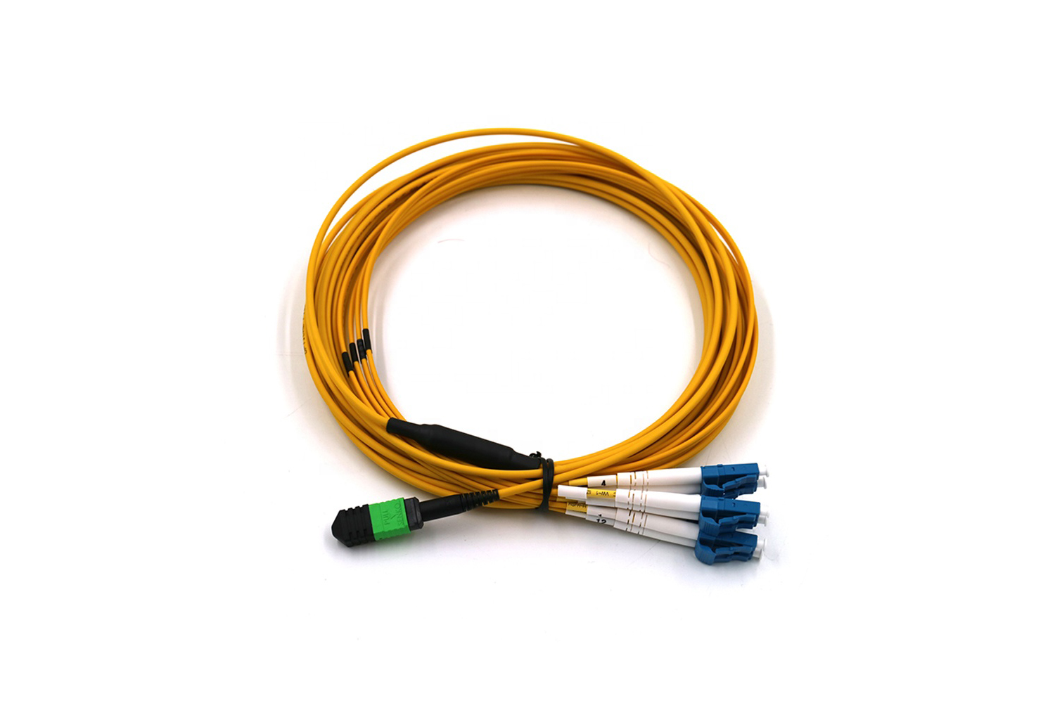 QSFP MPO/MTP to 4 LC Duplex Fiber Optical Breakout Patch Cord - Spring ...