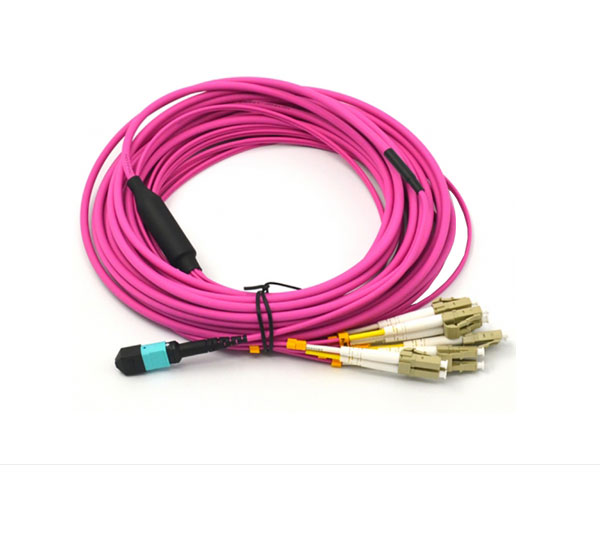 12Core MPO LC OM4 Pink 4.5mm Patch Cable