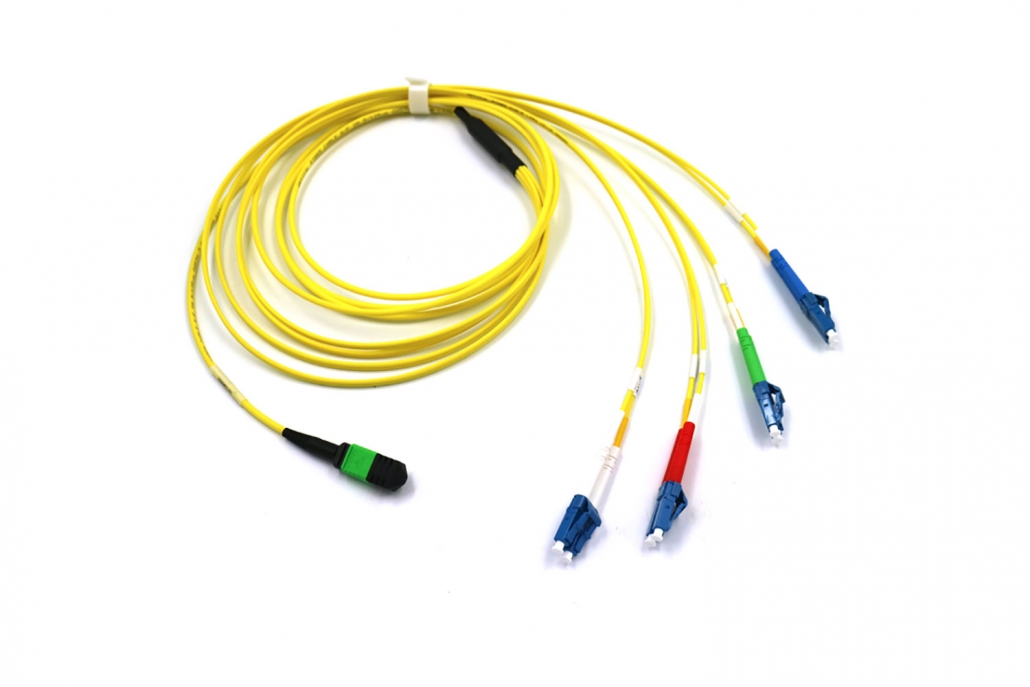 MPO APC to 4 LC Duplex connector SM fiber optic break out cable ...