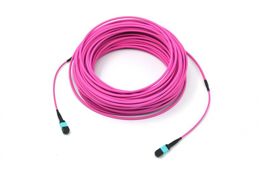 12 Core MPO OM4 fiber optic trunk patch cord Spring Optical