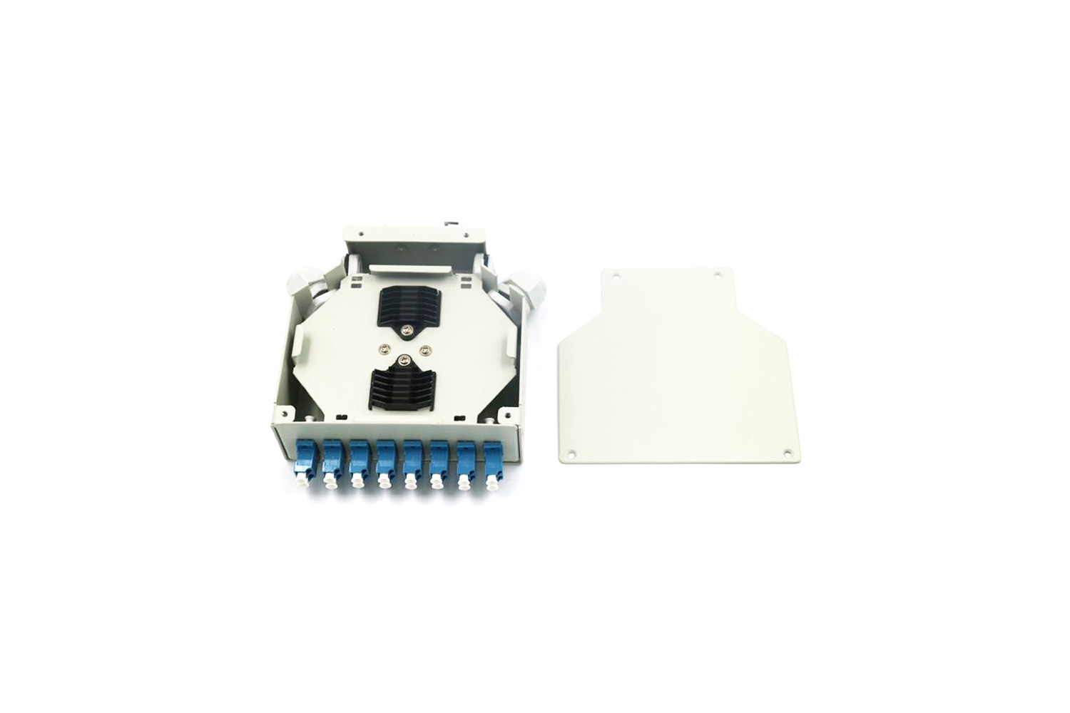 8 Port LC Duplex Adapter Optical Fiber DIN Rail Distribution Box